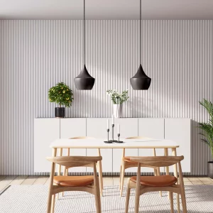 Ribbon-Color White Aspen Matt with White RecoSilent in dining room