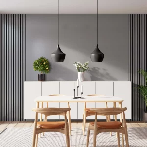 WS-Design Saturno and Ribbon-Design Saturno with Black RecoSilent in dining room