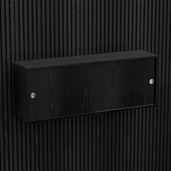 Brace wall cabinet Black Diamond Ash 1200 mm 2 sliding doors with Black Diamond Ash acoustic panels