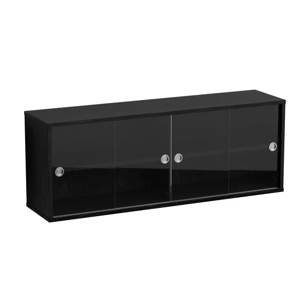 Brace wall cabinet Black Diamond Ash 1200 mm four sliding glass doors